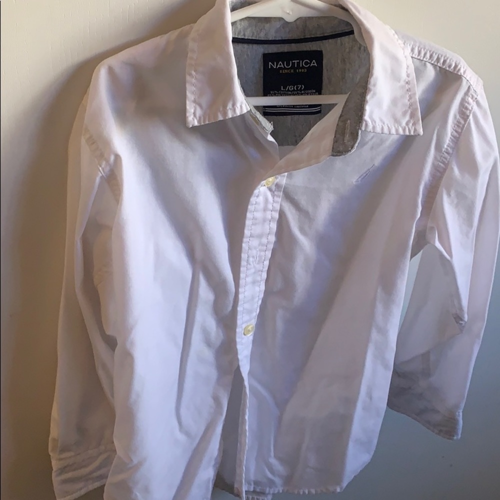 Boy White Button Down Shirt